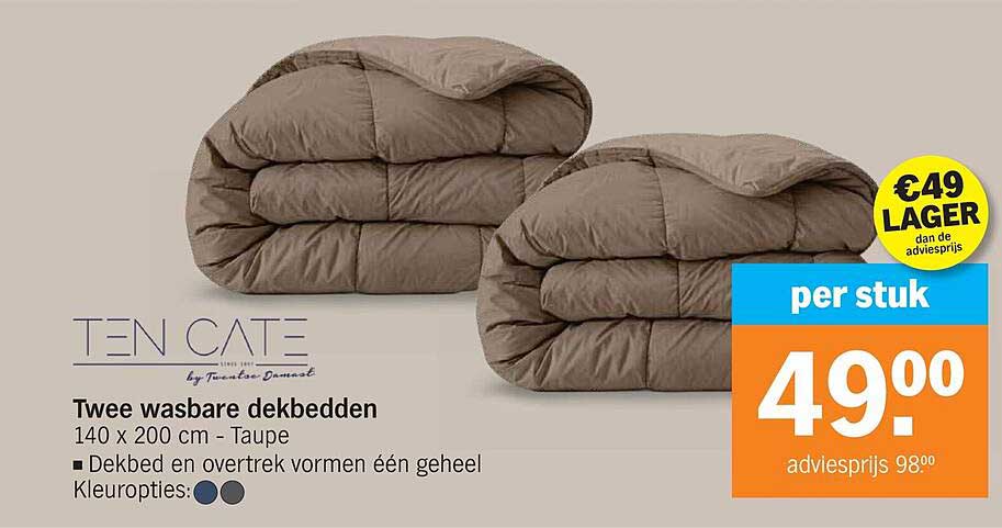 Twee wasbare dekbedden