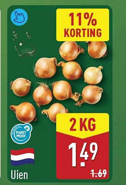 Uien 11% KORTING 2 KG