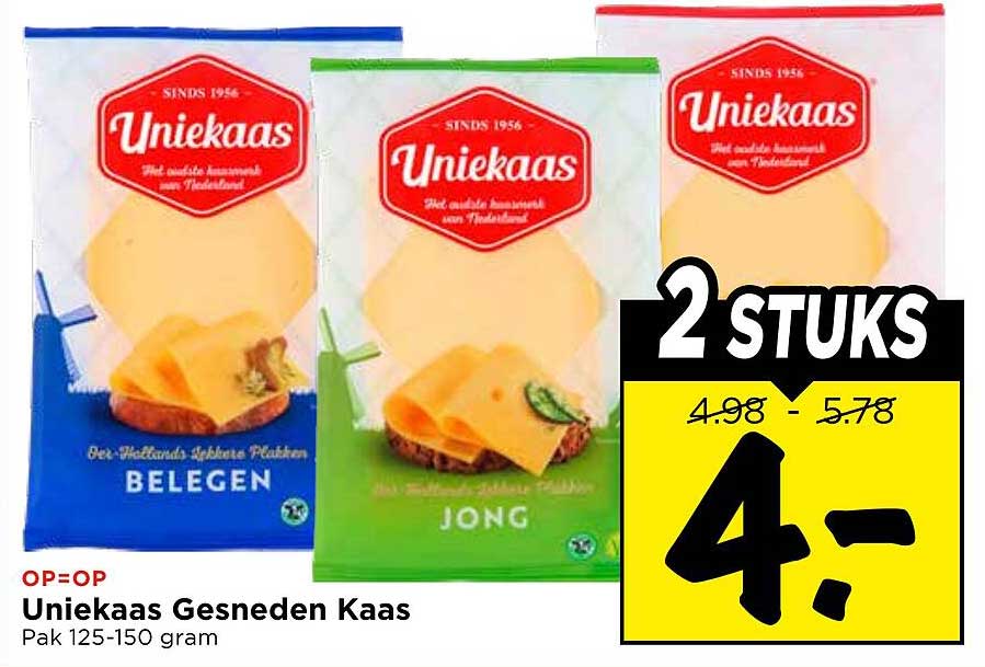 Uniekaas Gesneden Kaas 2 STUKS