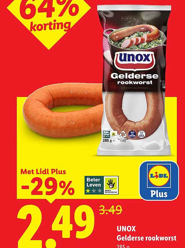 UNOX Gelderse rookworst 285 g