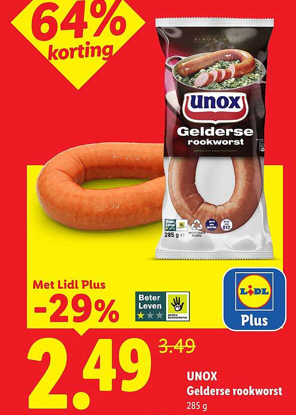 UNOX Gelderse rookworst 285 g