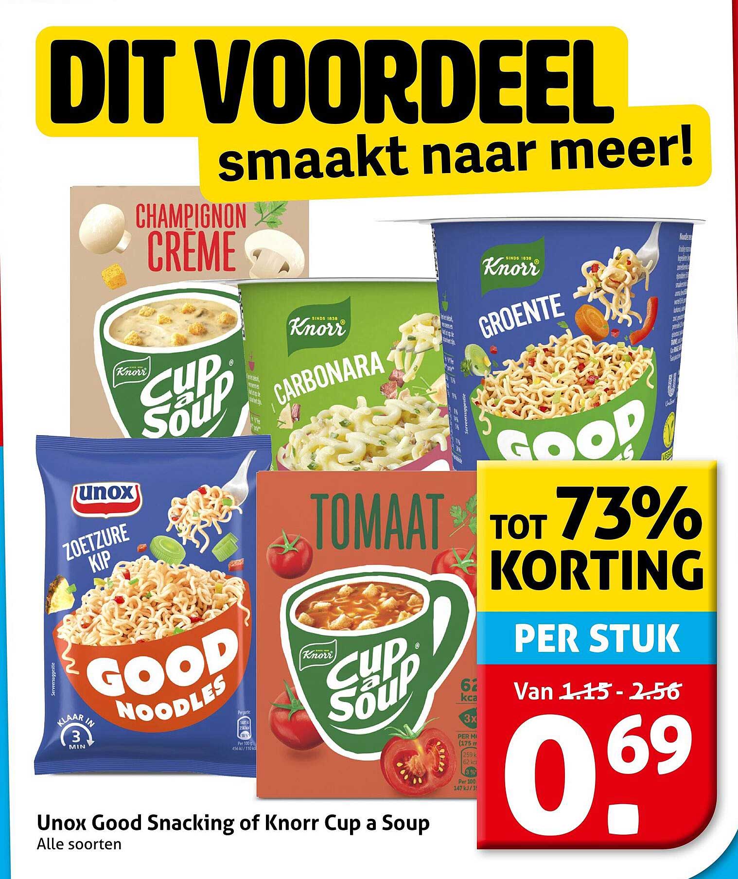 Unox Good Snacking of Knorr Cup a Soup Alle soorten