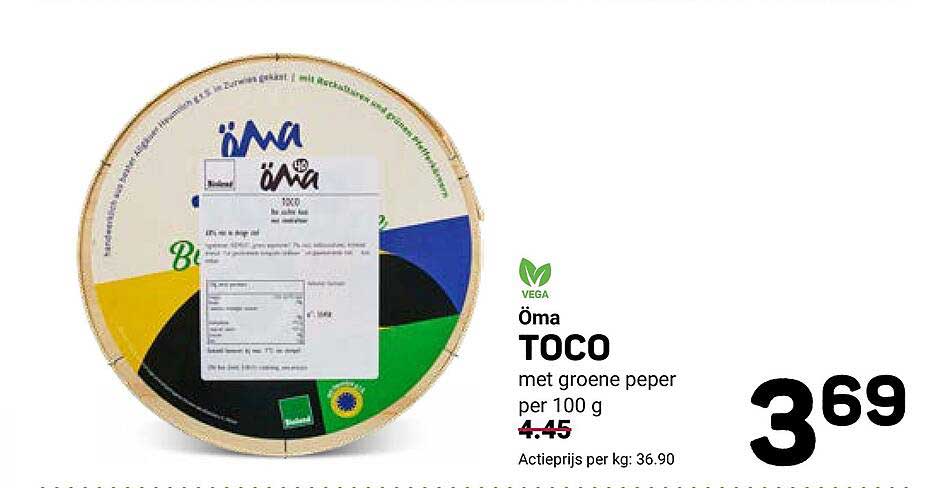 VEGA Öma TOCO met groene peper per 100 g