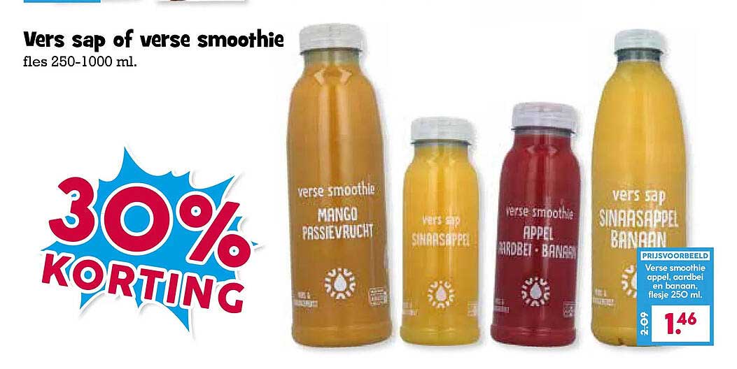 Vers sap of verse smoothie 30% korting