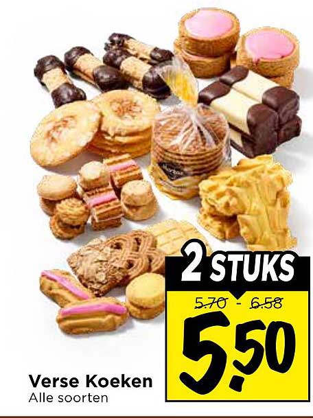 Verse Koeken Alle soorten 2 STUKS