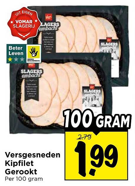 Versgesneden Kipfilet Gerookt