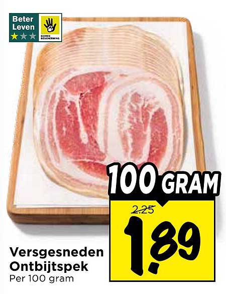 Versgesneden Ontbijtspek Per 100 gram