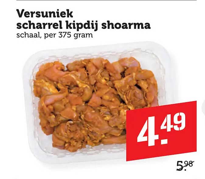 Versuniek scharrel kipdij shoarma