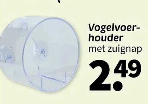 Vogelvoer-houder met zuignap