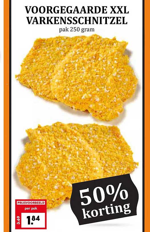 VOORGGEGARDE XXL VARKENSSCHNITZEL 50% korting