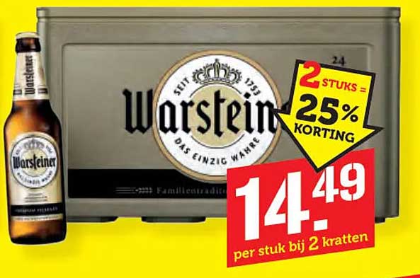 Warsteiner 2 stuks - 25% korting