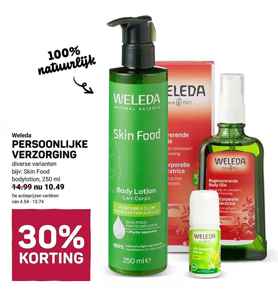 Weleda PERSOONLIJKE VERZORGING diverse varianten bijv: Skin Food bodylotion, 250 ml 30% KORTING