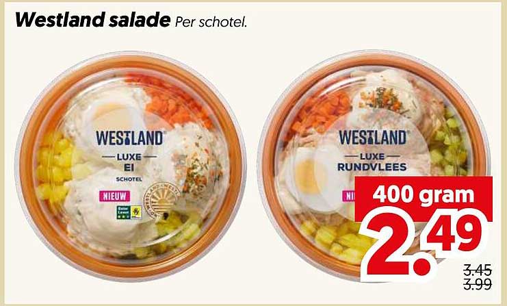 Westland salade Per schotel.
