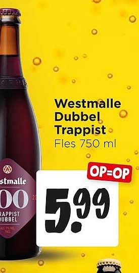 Westmalle Dubbel Trappist Fles 750 ml OP=OP