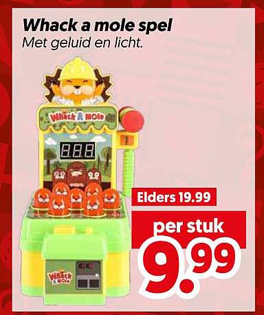 Whack a mole spel Met geluid en licht.