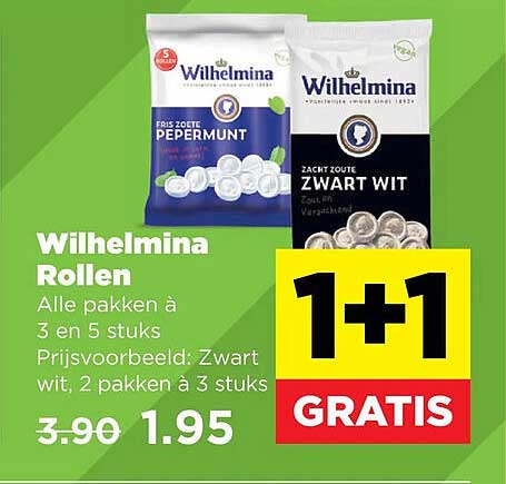 Wilhelmina Rollen 1+1 GRATIS