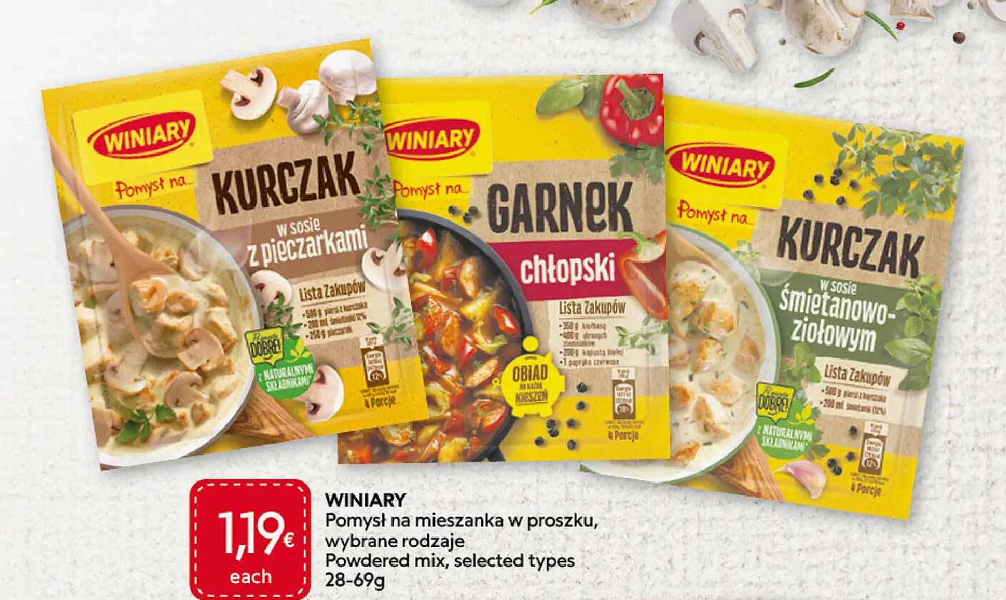 WINIARY Pomysł na mieszanka w proszku, wybrane rodzaje
