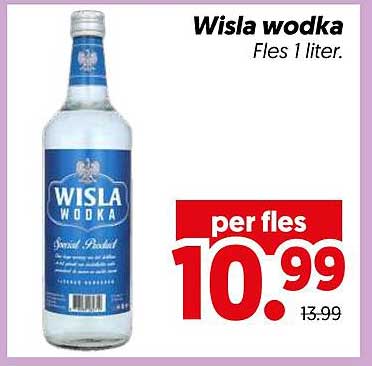 Wisla wodka Fles 1 liter.