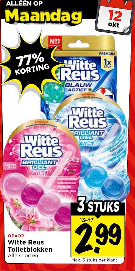 Witte Reus Toiletblokken Alle soorten 3 stuks