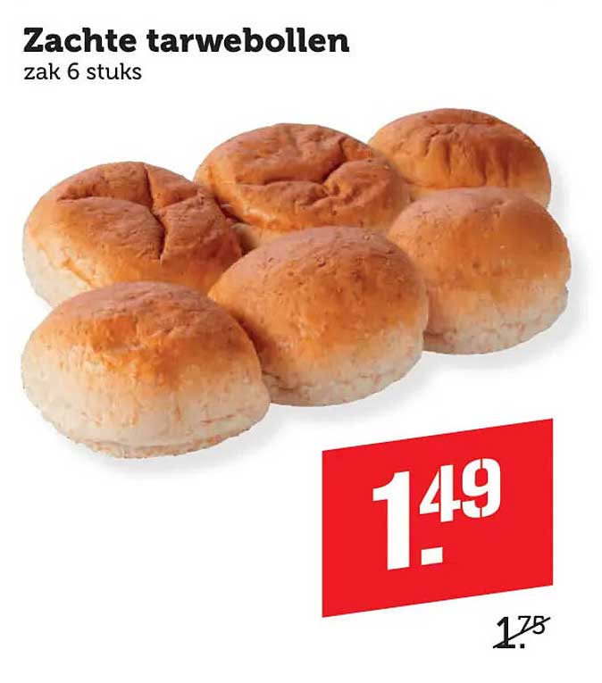 Zachte tarwebollen zak 6 stuks
