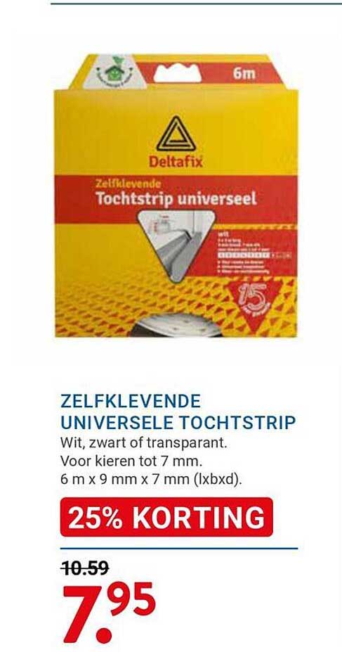 Zelfklevende universele tochtstrip 25% korting