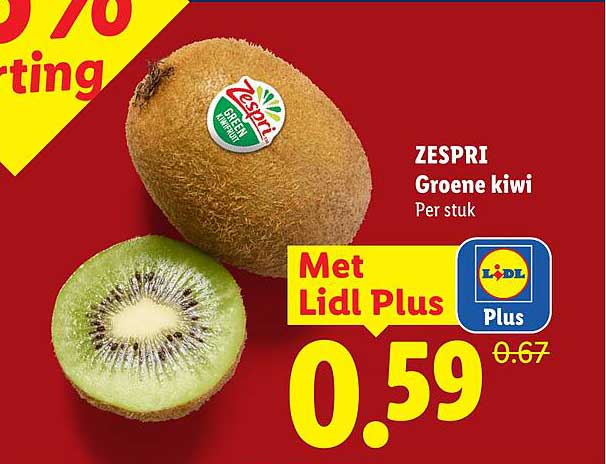 ZESPRI Groene kiwi Per stuk Met Lidl Plus