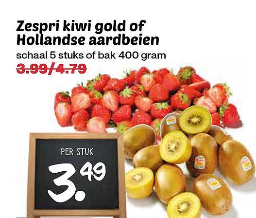 Zespri kiwi gold of Hollandse aardbeien