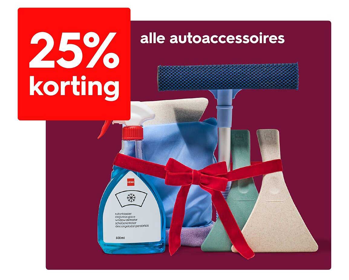 25% korting op alle autoaccessoires