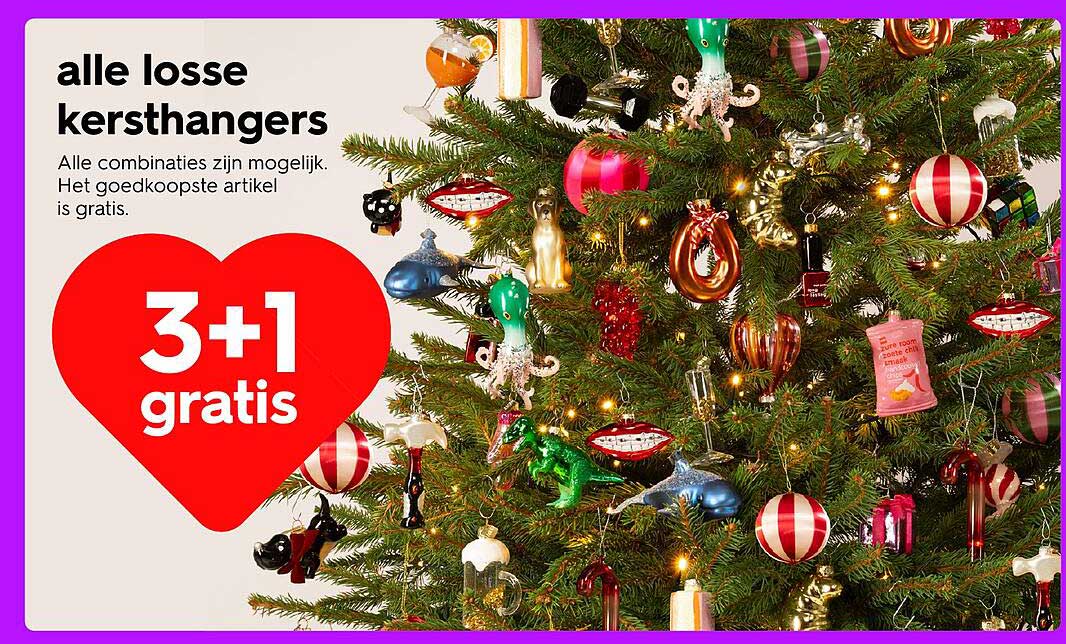 alle losse kersthangertjes 3+1 gratis