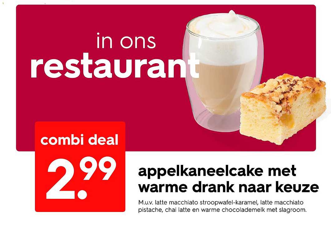 appelkaneelcake met warme drank naar keuze