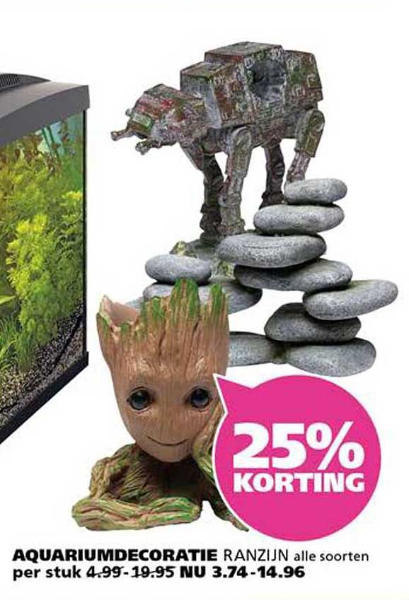AQUARIUMDECORATIE RANZIJN alle soorten per stuk 4.99-19.95 NU 3.74-14.96