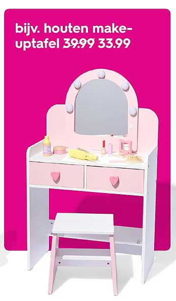bijv. houten make-uptafel