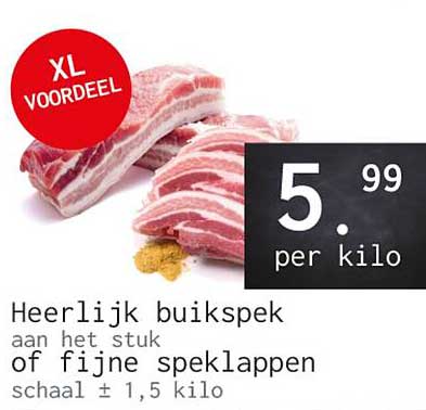 Heerlijk buikspek aan het stuk of fijne speklappen