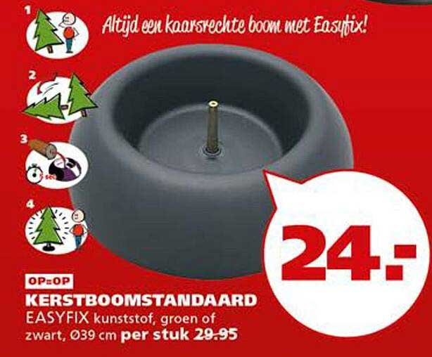 KERSTBOOMSTANDAARD EASYFIX kunstsof, groen of zwart, 039 cm per stuk 29,95
