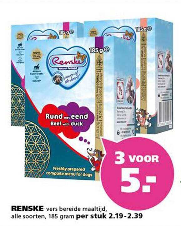 RENSKE vers bereide maaltijd, alle soorten, 185 gram per stuk 2.19-2.39