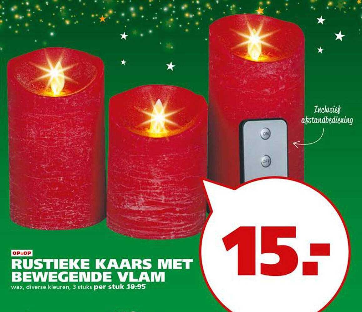 Rustieke kaars met bewegende vlam