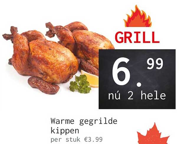 Warme gegrilde kippen