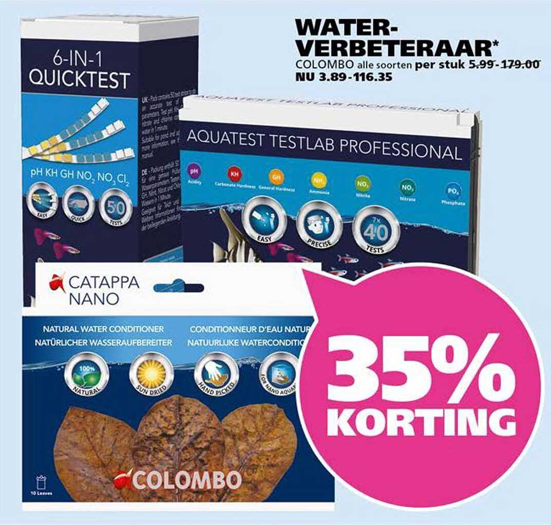 WATERVERBETERAAR* COLOMBO alle soorten per stuk 5.99-179.00 NU 3.89 - 116.35