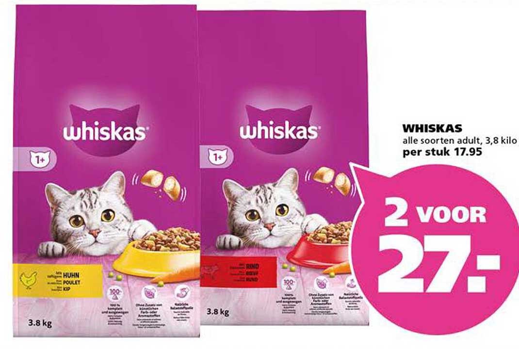 WHISKAS alle soorten adult, 3,8 kilo