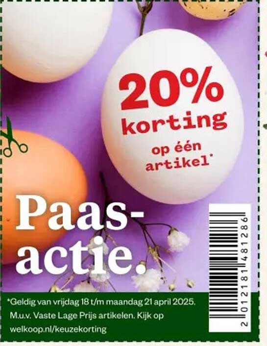 20% korting op één artikel