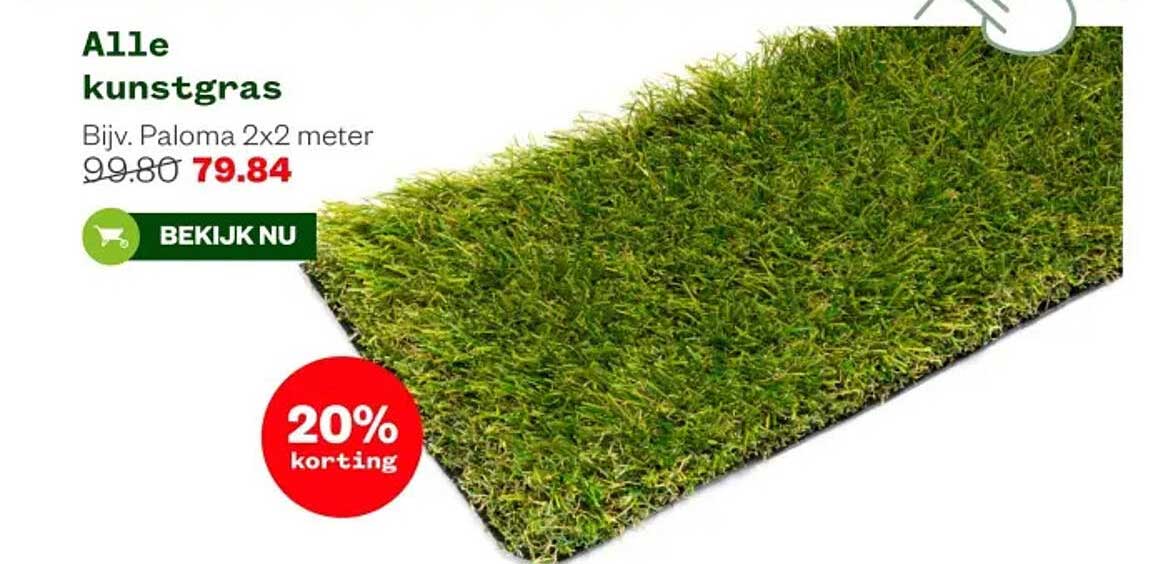 Alle kunstgras Bijv. Paloma 2x2 meter