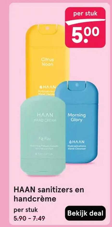 HAAN sanitizers en handcrème