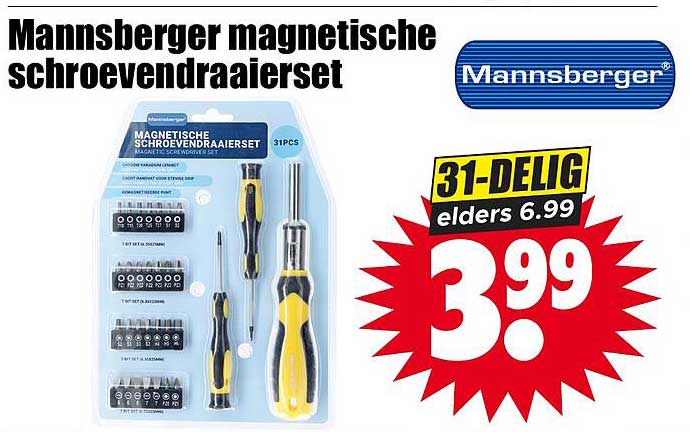 Schroevendraaier met magneetveld/Volt-tester tbv kruiskop-schroeven PH