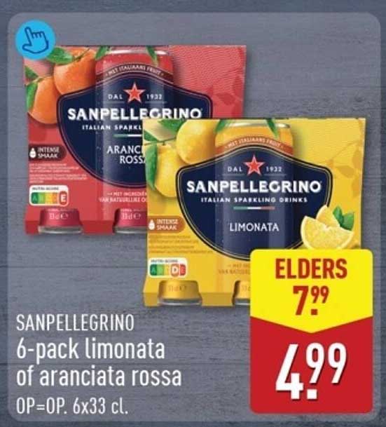 SANPELLEGRINO 6-pack limonata of aranciata rossa