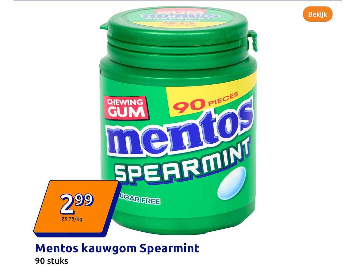 Mentos kauwgom Spearmint 90 stuks