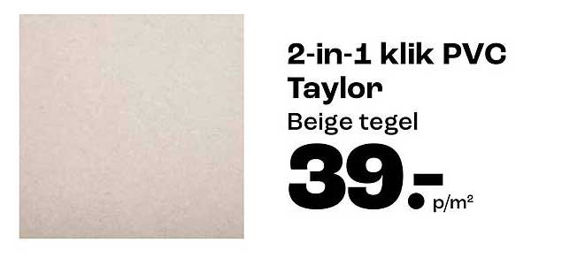 2-in-1 klik PVC Taylor Beige tegel