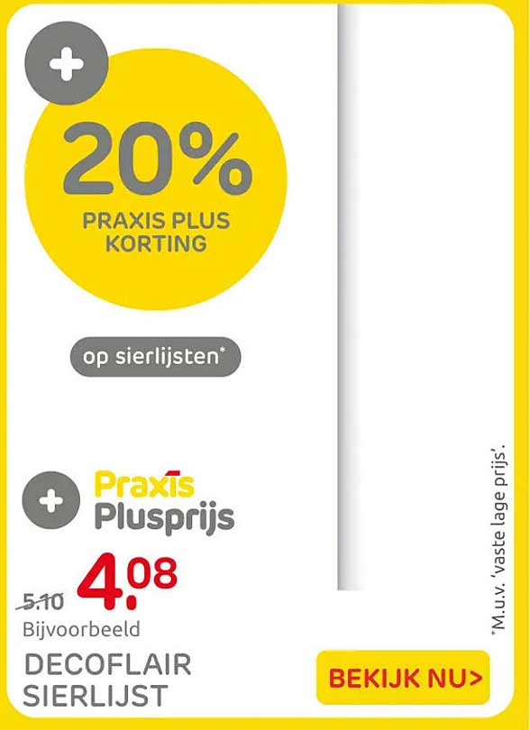 20% PRAXIS PLUS KORTING op sierlijsten*