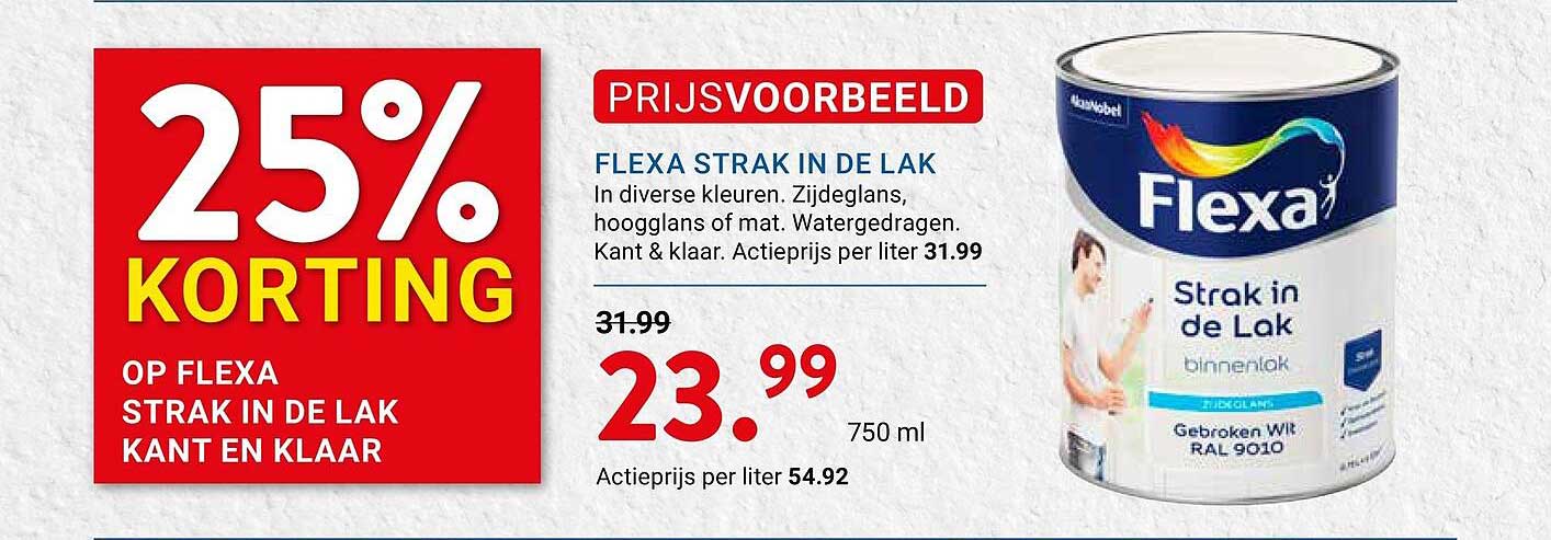 25% korting op Flexa Strak in de Lak kant en klaar