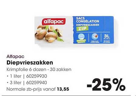 Alfacap Diepvrieszakken
