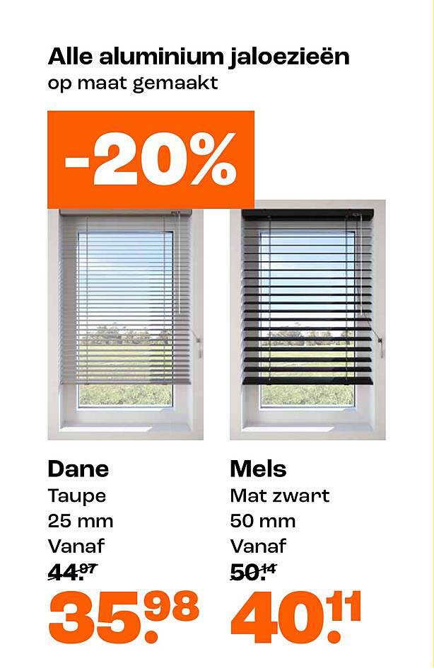 Alle aluminium jaloezieën op maat gemaakt -20%